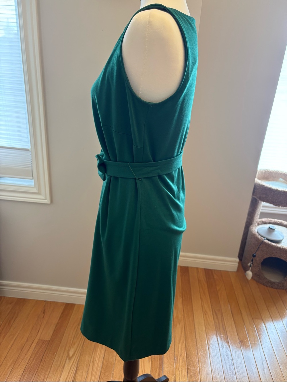 2PCS Vintage Jacob Emerald Green Sleeveless Dress&Bow- with matching cardigan - Picture 3 of 9